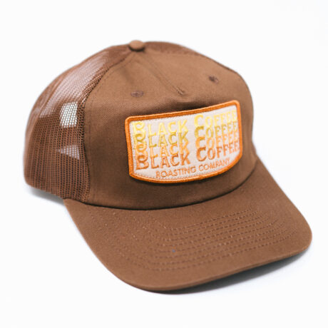 Brown Cloth & Mesh Trucker